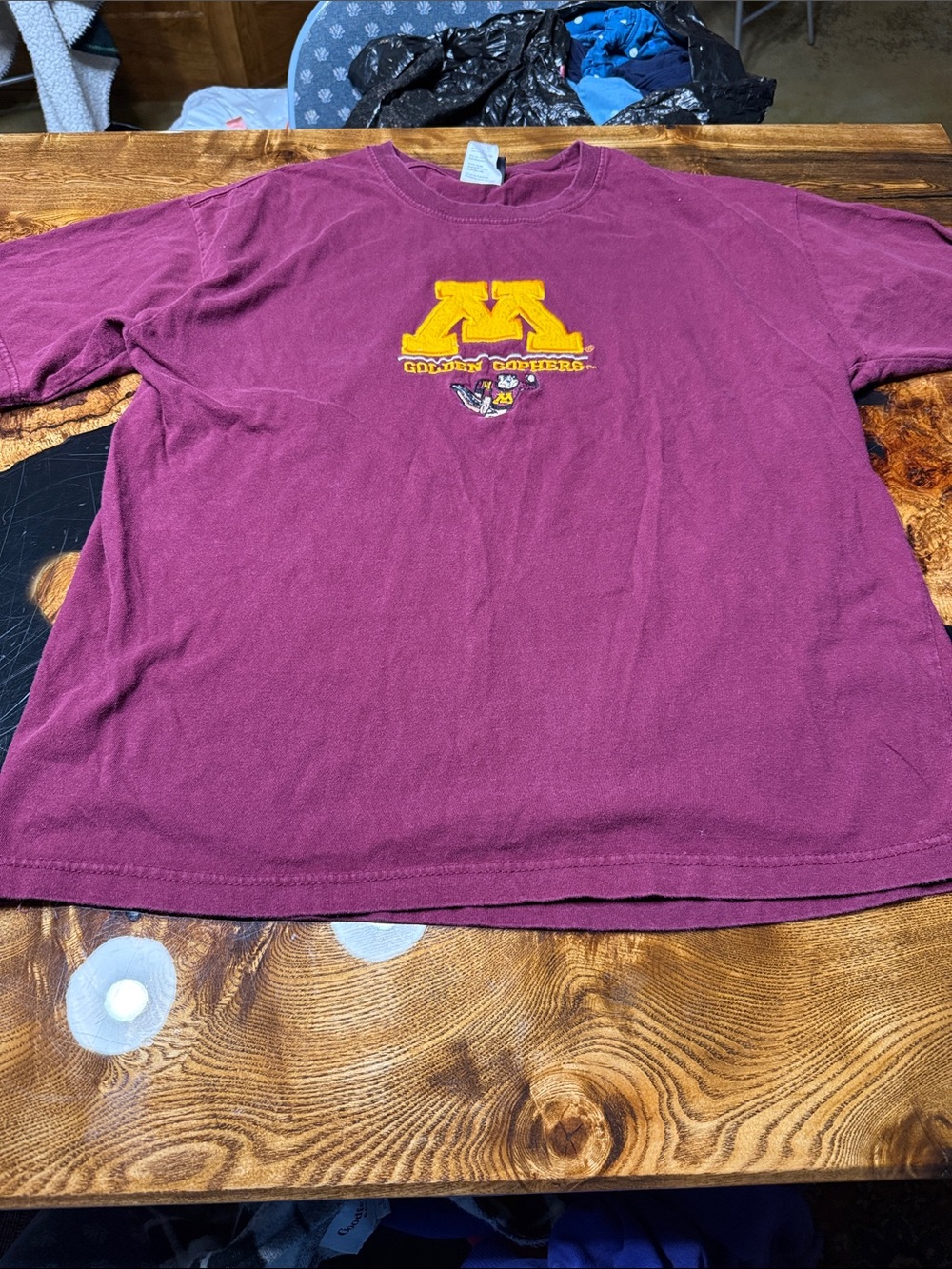 Vintage University of Minnesota Golden Gophers Maroon Long Sleeve Tee